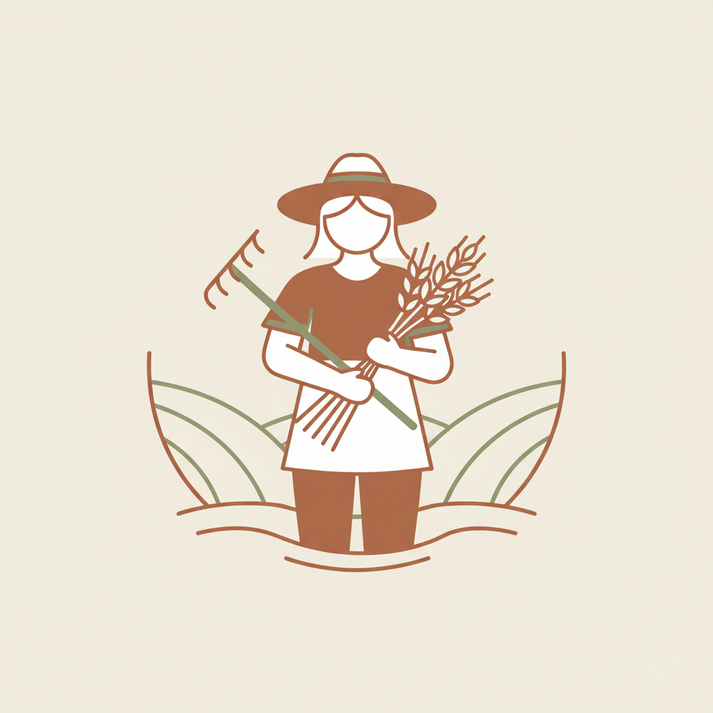 Female farmer illustration - consistent background