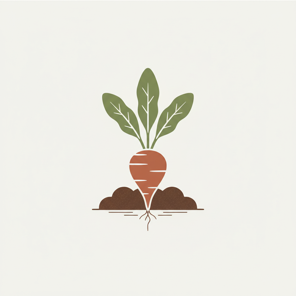 Vegetable in soil illustration